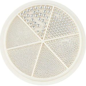 stuks roestvrijstalen kaviaarkralen voor nagelkunst, gemengde maten, legering, goud/zilver, pistoolkralen, nagelbedels, 0,8-3,0 mm, manicurebal - 36 stuks