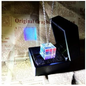 Prisma's en caleidoscopen zonvanger ketting licht cadeau opknoping kleur prisma licht kubus wetenschap klaslokaal optica kits (kleur: ketting 20 mm doos)