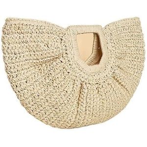 RaamKa Stro Tas Dames Maan Ontwerp Mand Shopper Tas Strand Stro Tas Zomer Geweven Reizen Handtas Voor Vrouwen Luxe Grote Capaciteit Schoudertassen Stro Tassen Voor Vrouwen, Beige, 46x30cm