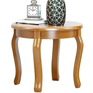 Prachtige massief houten salontafel, kleine appartement eettafel, woonkamer bank bijzettafel/hoektafel (60x57cm), Amerikaanse ronde tafel (kleur: C)