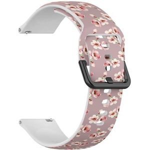 Compatibel met Garmin Vivomove 5/3/HR/Luxe/Sport/Stijl/Trend, D2 Air/Air X10, (Aquarel Bloemen Vintage Rose Lily Camelia Zonnebloem) 20 mm Zachte Siliconen Sportband Armband Band, Siliconen, Geen