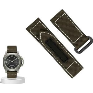 dayeer 24mm koolstofvezel nylon canvas band voor Panerai Lumino PAM01118 01661 waterdichte horlogeband armband (Color : Army-black, Size : 24mm)