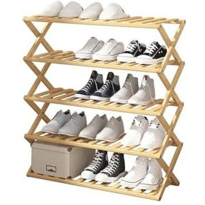 Schoenenrekken PAKIDS Installatie-vrij opvouwbaar bamboe schoenenrek Meerlaags eenvoudig huishoudelijk schoenenkastopslag for kast Slaapkamer Hal (Size: 70cm) Woonkamer (Size : 70cm)