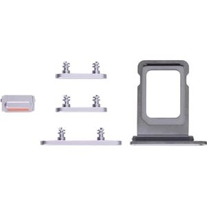 High-Tech Place SIM-kaarthouder + simkaartvak + zijtoetsen voor iPhone 14 Pro Max (paars)