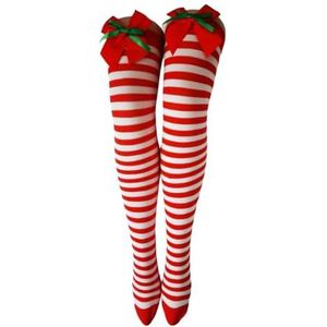 De mannen en vrouwen hebben skilaarzen sokken Dames Kerst Strik Overknee Sokken Multicolor Universele Maat(C triple double)