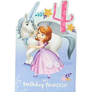 Disney Sofia de eerste 4e verjaardagskaart - Prinses 4e verjaardagskaart - meisjes 4e verjaardagskaart - 4e verjaardagskaart