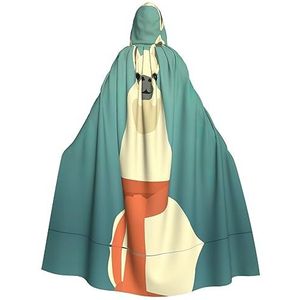 DEXNEL Lama In A Sjaal 150 cm Hooded Cape Unisex Halloween Mantel Voor Duivel Heks Tovenaar Halloween Cosplay Dress Up