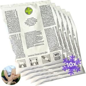LisaCare Eenmaal koelkompas, 10 x koelpack om in te drukken, direct koud kompres, voor onmiddellijke en langdurige koeling, 15 x 21 cm (10 stuks)