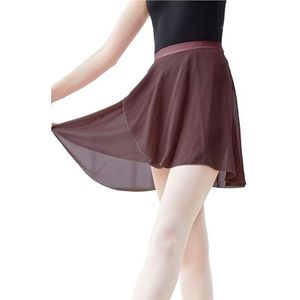 UBOHUZ Dames Ballet Rokken Wrap Tutu Dans Rok Chiffon Tie Up Short voor Dansen voor Vrouwen, Bruin, XL Height 160-175cm