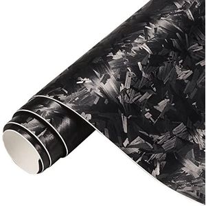 Blueshyhall - Forged Carbon - Autofolie - Mat Zwart - 30 x 152 cm