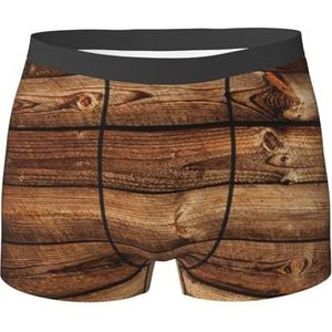 EdWal Bruine houten print heren atletisch ondergoed, heren ondergoed, boxerslip, zacht ondergoed, Zwart, XXL