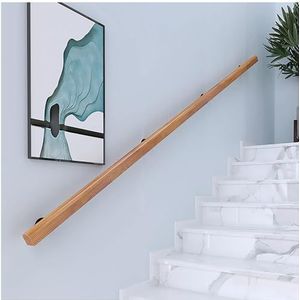 Leuningen voor trappen met beugels, 19,6 inch wandmontage met metalen wandbeugels for binnen- en buitentrappen(180cm/70.8In)