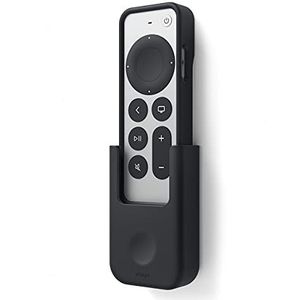 elago Apple TV Houder Compatibel met Apple TV 4K Siri Afstandsbediening 2e Generatie (2021) - Herbruikbare Gel Pad Of Schroef Montage-Opties, Muurbevestiging, Duurzaam Materiaal (Zwart)