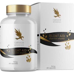 Carnium Botanicals Bloat Aid Spijsverteringsenzymen met venkel, kamille en kurkuma, compleet spijsverteringsenzymcomplex, 90 veganistische capsules