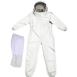 Bijenteelt Beschermend pak Jumpsuit Imkerjas Kleding for kinderen Volwassen Full Body Anti Bijenpak Bijenteeltkleding Katoen ,Ademend(L Sleeve Gloves C)