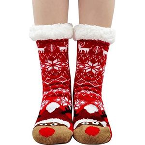 Dames Pantoffelsokken Dikke Huissokken Met Antislipzool, Dames Stoppersokken ABS Sokken Huttensokken Warme Wintersokken Pluizige Thermosokken