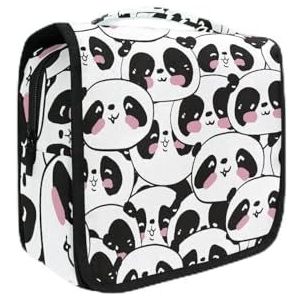 Schattige panda stickers behang opknoping opvouwbare toilettas make-up reisorganisator tassen tas voor vrouwen meisjes badkamer