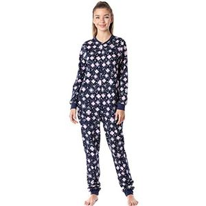 Merry Style Meisjes Pyjama Slaap Onesie Jumpsuit Overall MS10-235 (Marineblauw/Bloemen, 170)