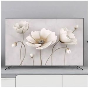 WLTYSM TV Cover TV Cover Bescherming Stofkap Huishoudelijke Opknoping TV Stofkap Thuis Universele Bloemen Decoratie Eenvoudige TV Display Beschermers (J,31 inch 80 x 50 cm)