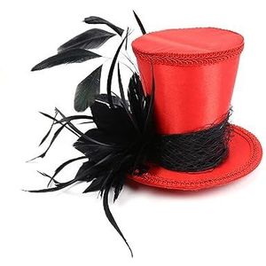 MAYNUO Bruiloft bruids mini-hoed, jaren 20 veren fascinator met clips hoofddeksels brullende jaren 1920 Gatsby feest kostuum accessoire hoed (kleur: zwarte bloem)