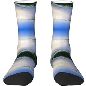 Waterval en regenboog volwassen grappige 3d sokken crew sokken nieuwigheid sokken gag geschenken, zachte gezellige sokken., Wit, Eén Maat