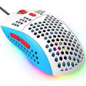 KUIYN 383 PRO Ultralichte bedrade gamingmuis, lichtgewicht honingraatschaal, 6 RGB ademhalingsachtergrondmuizen, 6 verstelbare DPI 6400 USB optisch model Aerox muizen Win10/XP/Xbox/PS4/PS5/Mac/HP/Acer