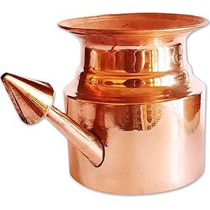 Kraaftsmit Pure Copper Ayurvedische Jal Neti Lota/Pot voor Yoga (250 ML) voor Sinus/Neus Reiniging/Yoga en Ayurveda