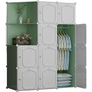 Kledingkast Garderobe Kast Combinatie Kledingkast Locker Opknoping Organizer Opslag Plastic Planken Kleding Slaapkamer Thuis Slaapkamer Kledingkast (Color : White, Size : 111 * 47 * 147cm)