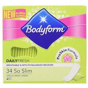 Bodyform Dagelijkse verse voeringen zo slank verpakt, verpakking van 34 stuks
