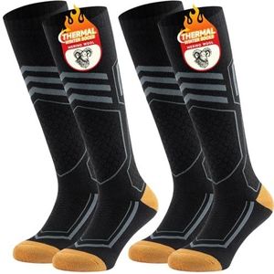 TANSTC Merino professionele skisokken voor dames en heren, anti-blaren, warme dikke thermische sokken voor koud weer, zachte bekleding, compressiesokken, jongeren, skikousen, ademend, sneldrogend, 2