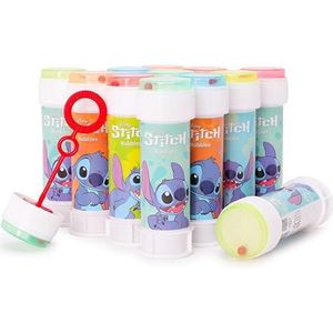 Toyland® Pak van 12 Stitch Bubbels met Toverstokken, 60ml Oplossing en Nieuwigheidsdoolhofdeksel - Zakgeld & Feestzak Speelgoed