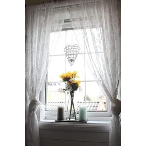 IKEA Alvine Spets Gordijnset 2 wit, kunstvezel, wit, 300 x 145 cm, 2 stuks