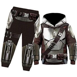 Mandalorian hoodie-set, SW film- en cosplay-kostuum accessoires 3D-print Uniseks Peuter Kinderen Halloween-kostuum Modieuze polyester filmhoodie