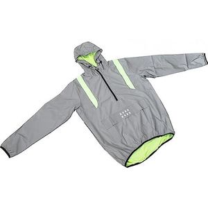 Reflecterende Jas met Lange Mouwen Fluorescerend Groen Windjack met Capuchon Zijzakken van Mesh Lichtgewicht Polyesterweefsel voor Hardloopsporten in de Open Lucht (XL)