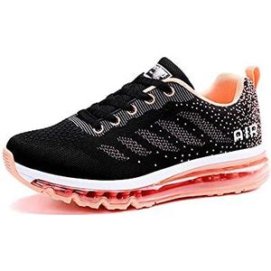 Sportschoenen Heren Dames Hardloopschoenen Sneakers Licht Ademend Fitness Gym Outdoor Wandelen Schokabsorberende Schoenen Zwart Wit 833 Zwart Roze EU 36 Black Pink