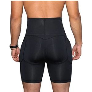Men Tummy Control Shorts High Waist Abdomen Hip Enhancer Shorts Underwear Boxer Shapewear Butt Lifter Padded Booster Booty(Size:M)