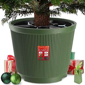 KADAX Kerstboomstandaard, van gerecycled kunststof, dennenboomstandaard voor een echte boom (boomhoogte tot 250 cm, groen)