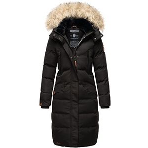 Marikoo B890 Winterjas, voor dames, warm, parka, gewatteerd, met capuchon, zwart, M