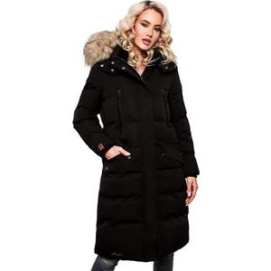 Marikoo B890 Winterjas, voor dames, warm, parka, gewatteerd, met capuchon, zwart, M