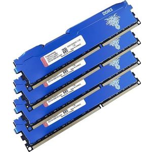 DDR3 32GB Kit (8GBx4) Desktop RAM 1600MHz PC3-12800 UDIMM Non-ECC Unbuffered 1.5V 2Rx8 Dual Rank 240 Pin CL11 PC Geheugen Computer Memory Upgrade Geheugenmodule (Blauw)