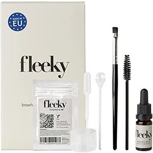 fleeky Brow Henna Kit - DIY wenkbrauwverf voor brows on fleek, henna-kleurpoeder voor natuurlijke wenkbrauwkleuren, perfect voor meisjesavond, verjaardagscadeau voor vriendi (Mini, medium bruin)