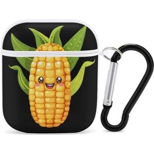 Leuke Maïs Groente Vegan Leuke Case Voor AirPods 2&1 Schokbestendige Beschermende Hoofdtelefoon Gevallen Cover Met Sleutelhanger Voor Mannen Vrouwen