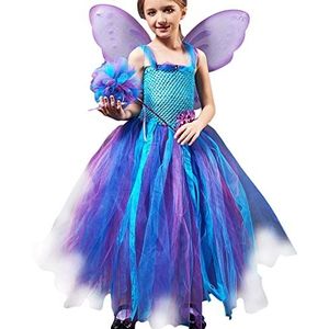 Feeënkostuum voor meisjes,Fee Prinses Kostuum Voor Kinderen Cosplay Party - Elf Fairy mesh jurk mouwloze feest baljurk voor kleine meisjes Tacery