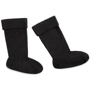 CityComfort Laarsvoering voor dames en tieners - warme fleece wellie sokken maat 36-42 (zwart, 5/6 UK)