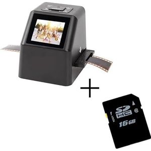 Digitale filmdiascanner converteert 35mm filmscanner for negatieven met 2,4 inch LCD 22mp naar digitaal converter(White 16GB SD card)