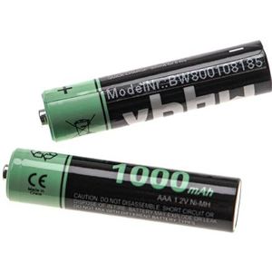 vhbw Oplaadbare AAA-batterijen, 2 stuks, compatibel met Siemens Gigaset A420A, A420A Duo, A510A, A510 Duo (1000 mAh, 1,2 V, NiMH)