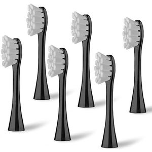 6 stuks borstelkoppen compatibel met Oclean elektrische tandenborstel, reserveborstels geschikt voor Oclean One, Flow, XPro, X Ultra, Air2, F1 enz. (zwart)