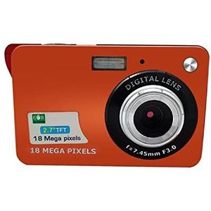 Videocamera Vlogcamera Recorder Mini Digitale Camera for Fotografie Vintage Compact Photo Recorder 2.7 Tft-scherm Draagbare Dv Selfie Retro 18MP Video Camcorder(16G SD Card,Orange)