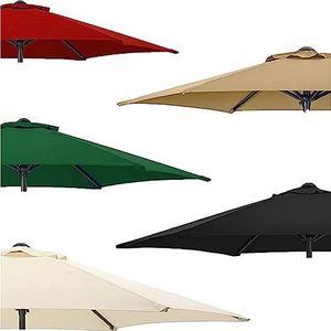 HCZION 8 Ribs 3m Parasol Vervangingsluifel Patio Paraplu Vervangingsdoek Tuinparaplu Vervangingshoes Rood, Zwart, Groen, Beige, Khaki (Color : Dark green, Size : 8RIBS_300CM/10FT)