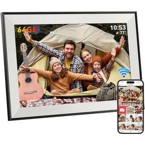 Hesmor - Digitale Fotolijst - Zwart - 64 GB - 10,1 inch - 1280 x 800 IPS LCD-touchscreen
